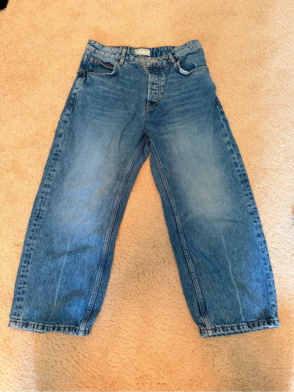 We The Free Cropped Relaxed Jeans in Faded Blue